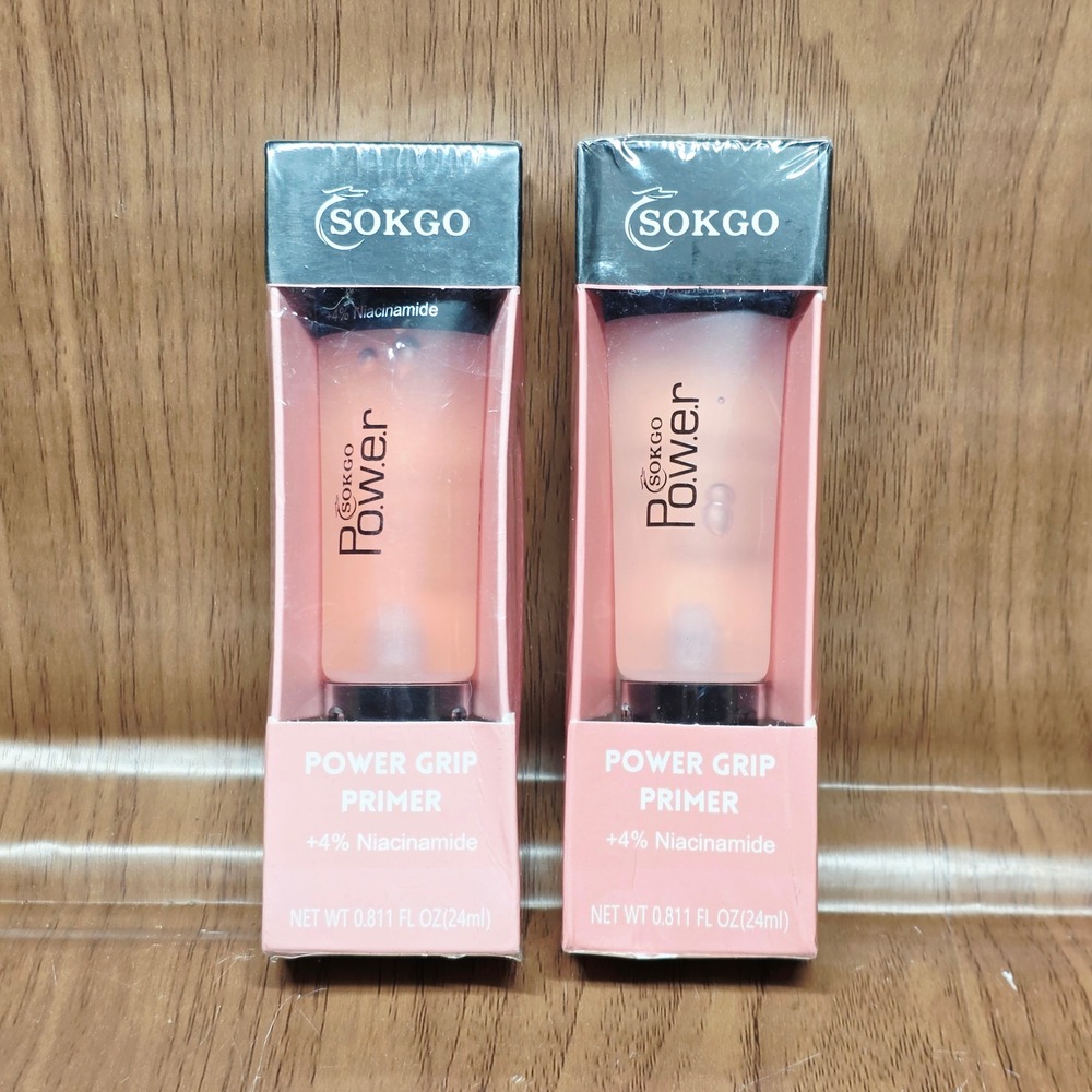 SOKGO Power Grip Primer 2pk 4% Niacinamide Hyaluronic Acid Gel Face Base 0.811oz